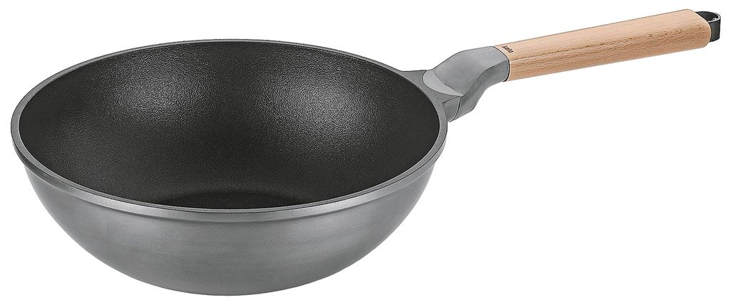 Kela Vitana, Rund, Wok-/Bratpfanne, Grau, Aluminium, Keramik, Elektro, Gas, Halogen, Induktion, Versiegelte Platte, Holz