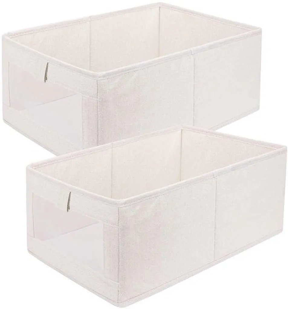 Cube de rangement pliable en tissu transparent avec cadre en métal robuste