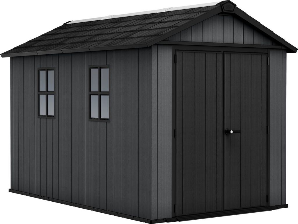 Keter Newton 7511 Gartenhaus - 350x230x246cm - Satteldach - Kunststoff - Grau - Natürlicher Holzlook