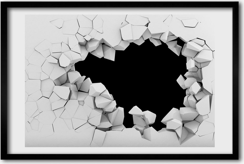 Bild 60x40 MDF-Rahmen, Wandkunst Loch in der Wand