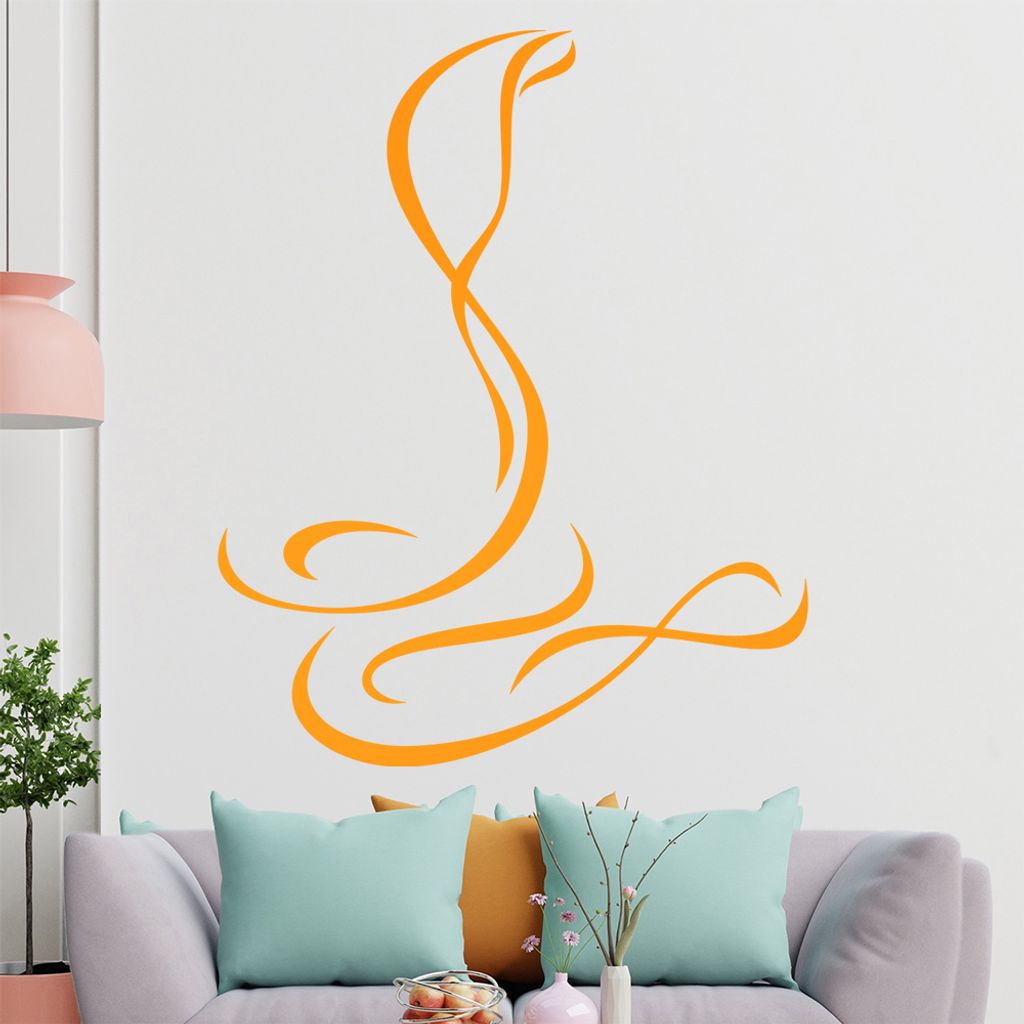 Kobra Linien Wandtattoo in 6 Größen - Wandaufkleber Wall Sticker - Dekoration, Küche, Wohnzimmer, Schlafzimmer, Badezimmer