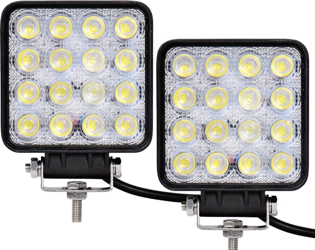 Greenmigo 2X 48W LED Offroad Flutlicht Spotlight Reflektor Scheinwerfer Arbeitsscheinwerfer Schwarz Aluminium Druckguss IP67
