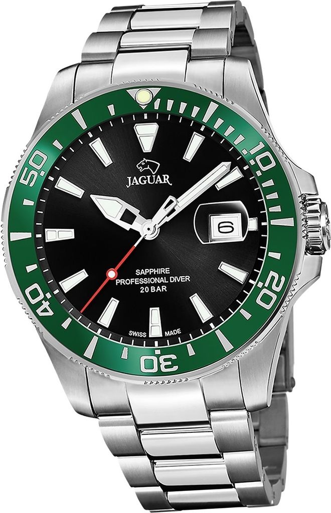 Jaguar Edelstahl Herren Uhr Analog Luxus silber Pro Diver D2UJ860/H