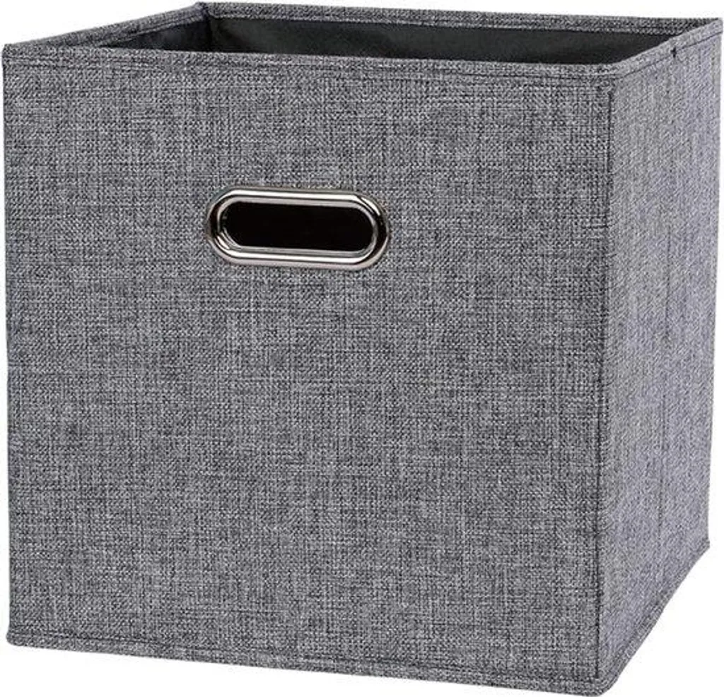 Petites boîtes de rangement en tissu noir 30 cm pack de 4 cubes