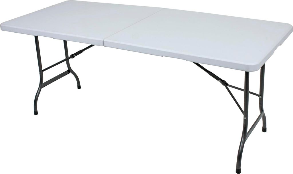Gartentisch PETER klappbar - Kunststoff, Weiß, 244x75x72,5cm | Klapptisch Esstisch Wetterfest Outdoor Tisch