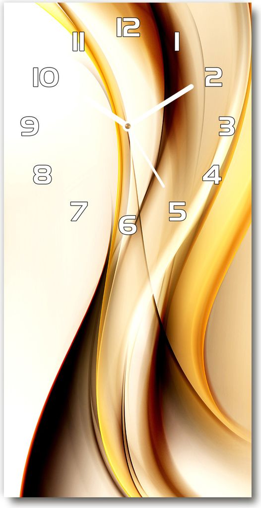 Wanduhr aus Glas – 30x60 cm - Glasbild - Glasuhr - Gehärtetes Glas -Wellenabstraktion