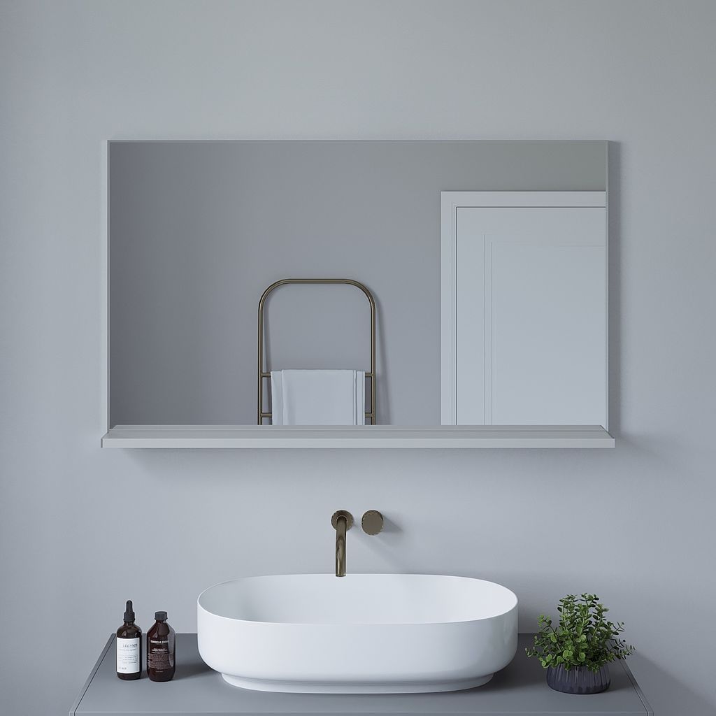 AQUABATOS  Badspiegel mit Ablage 100 x 60 cm  Hochwertiges Produktbild 