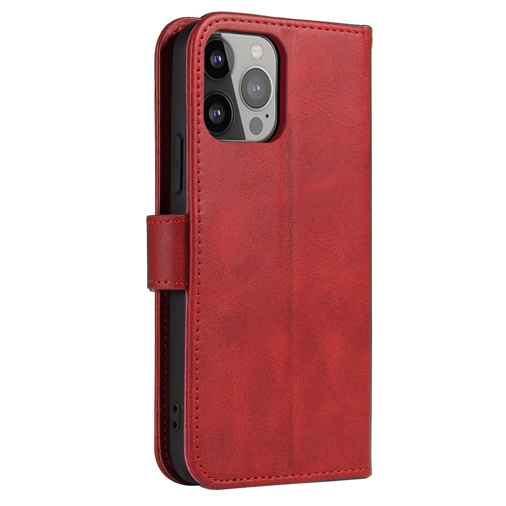 Hochwertige Magnetische Klapphlle mit Standfunktion fr iPhone 15 Pro - Rot