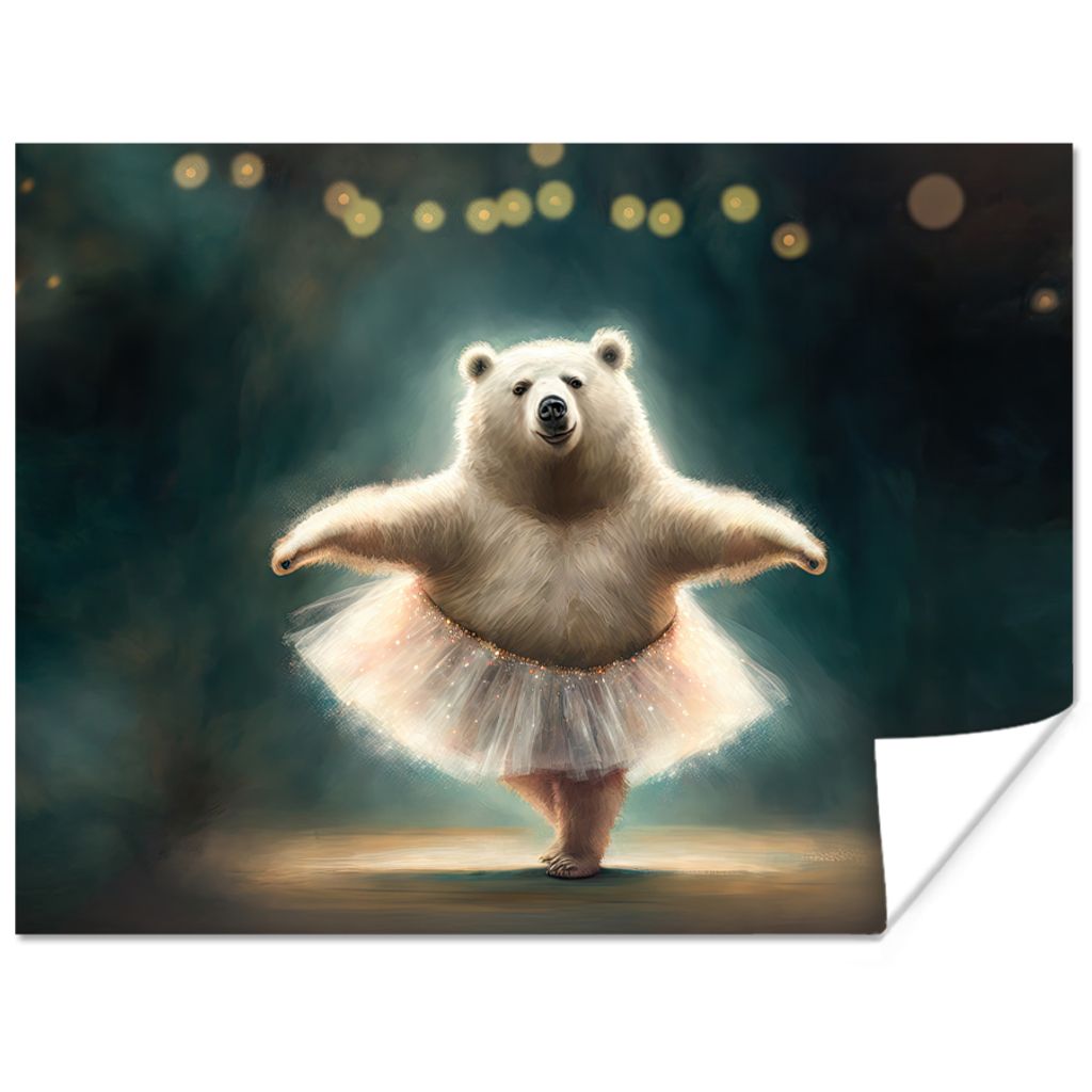 MuchoWow Poster Bär - Rock - Ballett - Porträt - Tiere 40x30 cm - Plakate für die Wände - Poster Wohnzimmer