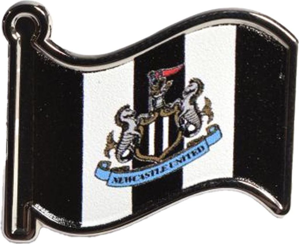 Newcastle United FC - Fahne-Abzeichen, Emaille BS6252 (Einheitsgröße) (Schwarz/Weiß)