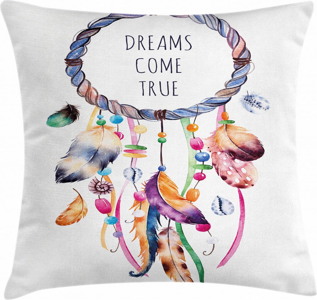 ABAKUHAUS Feder Kissenbezug, Gebürtiger Boho, Kissenhülle mit Reißverschluss Waschbar Farbfest Beidseitiger Druck, 45 x 45 cm, Mehrfarbig