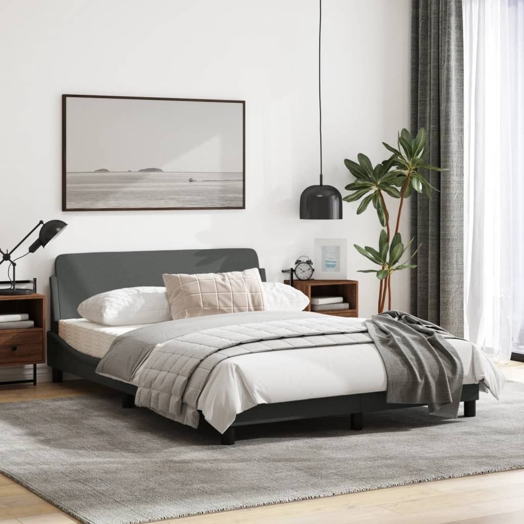 "Winter Sale" Klassische Betten - Grau Bettgestell - Doppelbett "Dover" Dunkelgrau 120x200cm Stoff DE2382124