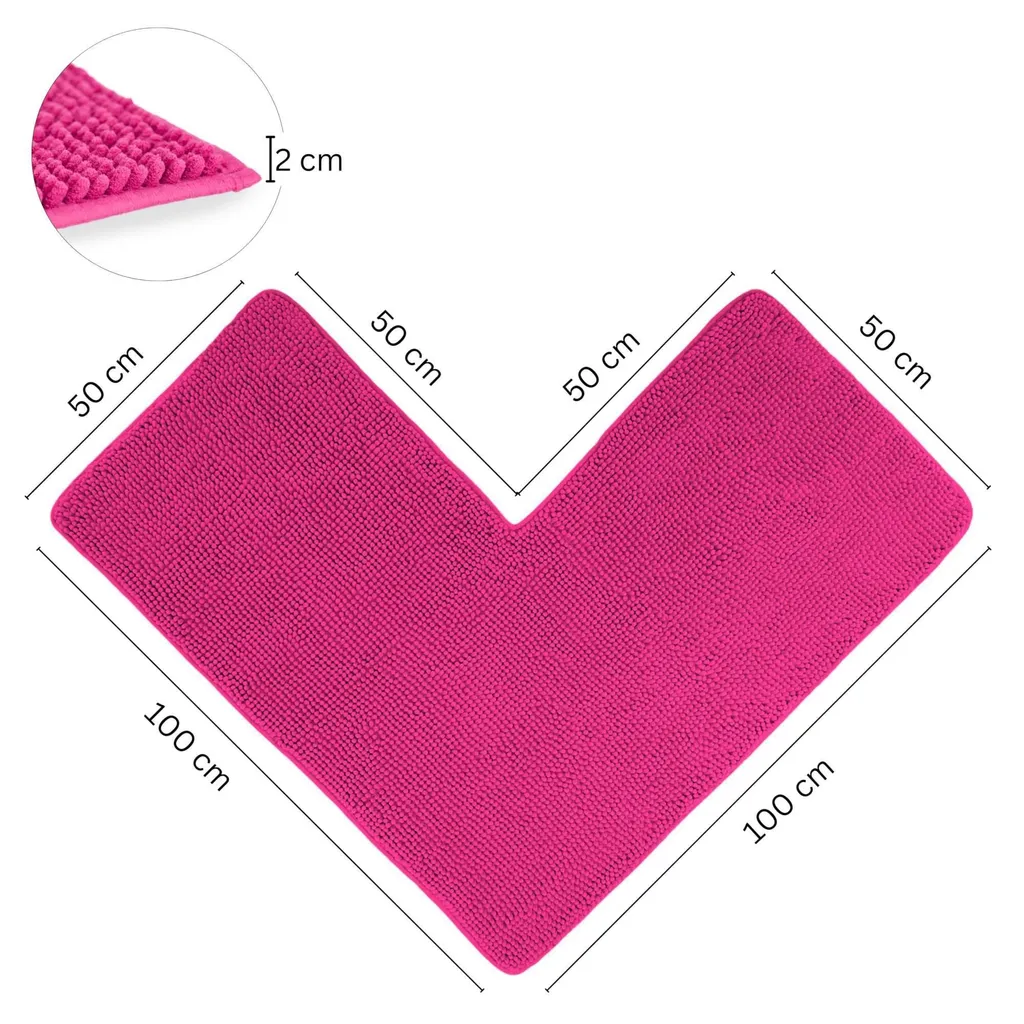 Tapis de bain pour douche d'angle rose : confort et sortie sécurisée