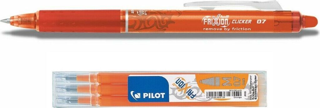 Frixion Clicker 0.7 orange + 3 Ersatzminen orange
