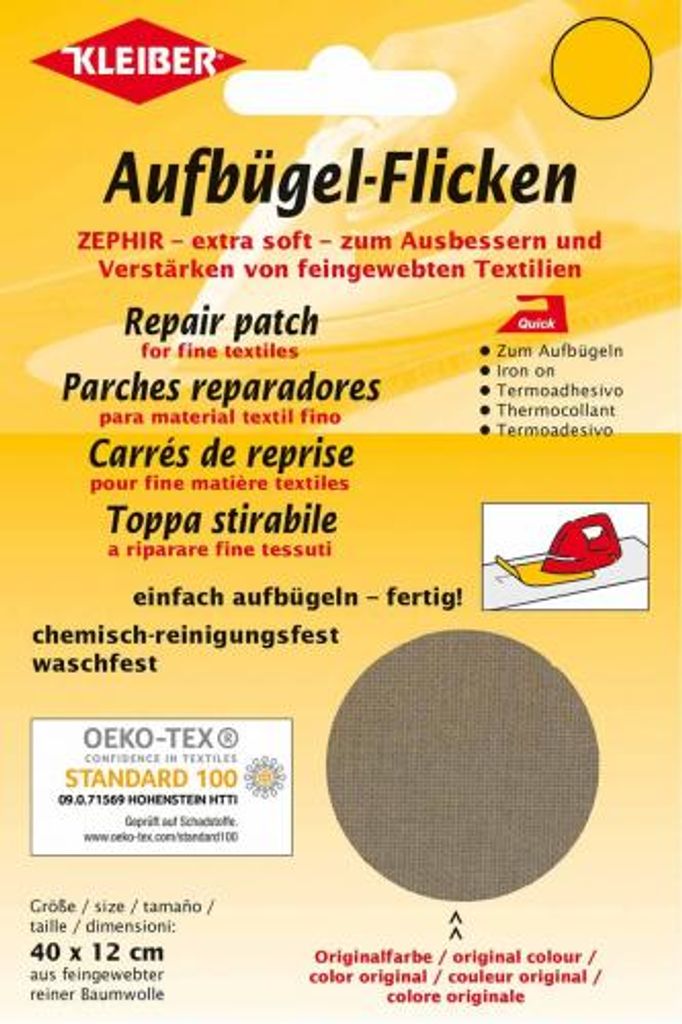 KLEIBER Zephir-Aufbügel-Flicken 400 x 120 mm hellbraun Produktbild 