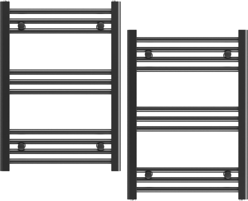 Granitan | Badheizkörper Breno - 50x70 cm - Schwarz - Modernes Design - Flexibler Montage