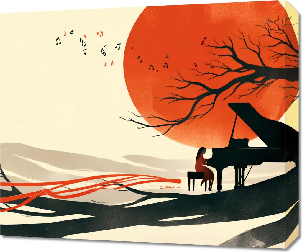 Image Pianiste 60 x 50 cm - Décoration Murale Chic pour Mur Vide et Triste
