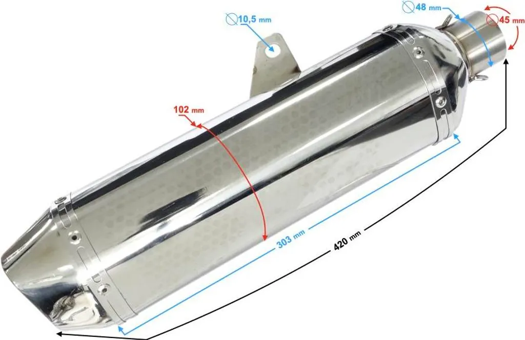 Pot d'Échappement Silencieux NXT300 Universel pour Moto Tout-Terrain