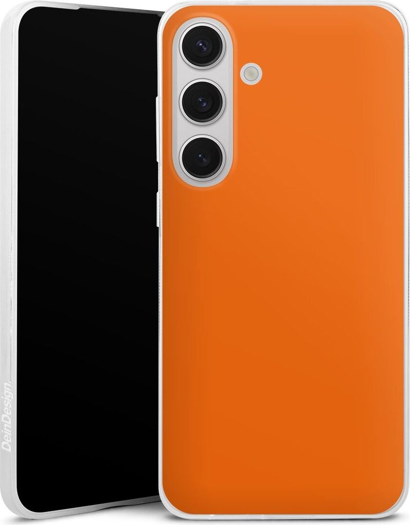 DeinDesign Slim Hülle für Samsung Galaxy S25+ Silikon Case Ultra Dünn Handyhülle Farbe einfarbig orange