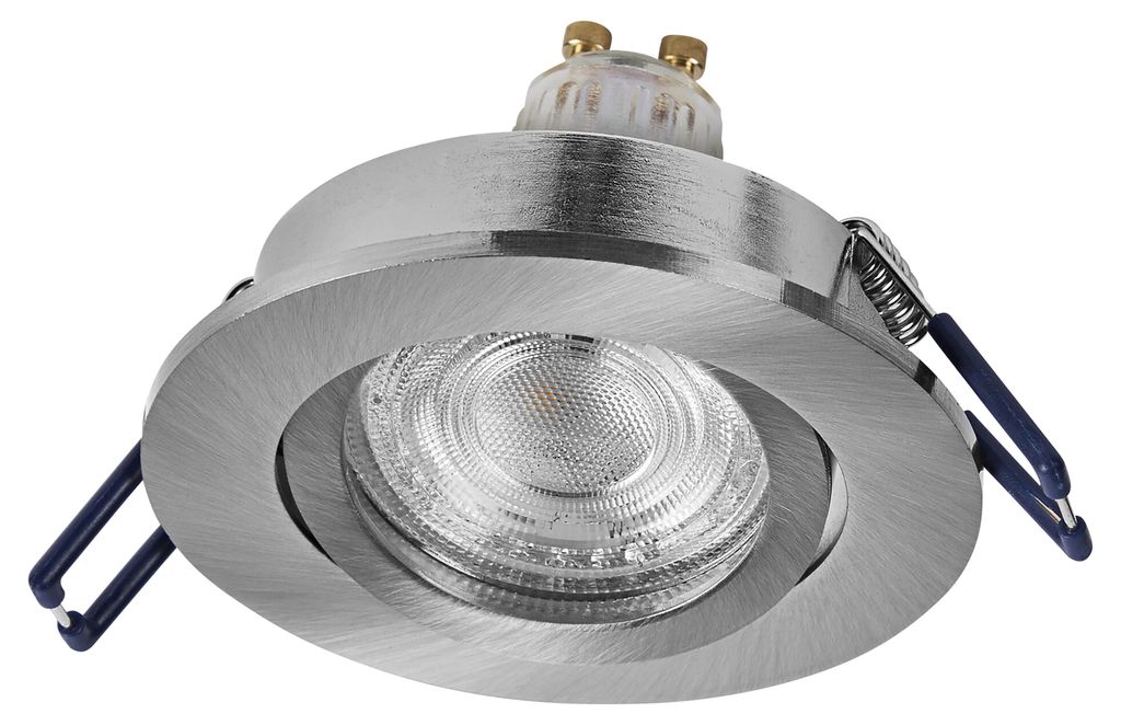 OSRAM LED-Einbauleuchte, GU10, 4,5W, 2700K, 400lm, warmweiß, IP20, Satin Nickel, 3er Set