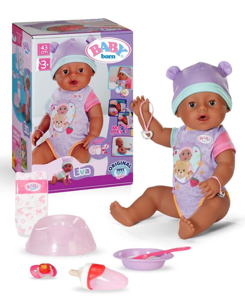 BABY born Eva 43cm, Babypuppe mit 10 Funktionen und Produktbild 