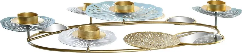 Grand lustre doré décoratif pour salle à manger et salon métal et miroir