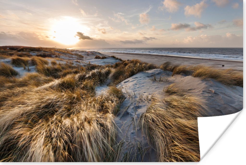 MuchoWow Poster Strand - Meer - Scheveningen - Niederlande 90x60 cm - Schlafzimmer