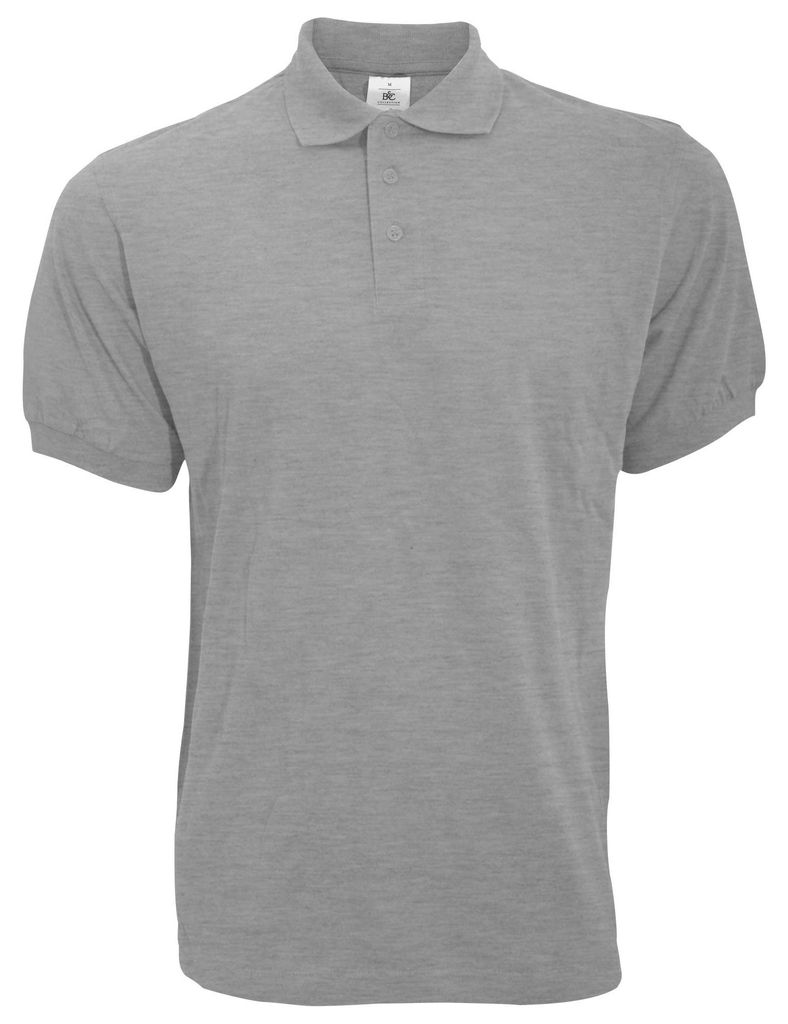B&C Herren Polo-Shirt Safran Kurzarm FK111 (XL) (Grau)