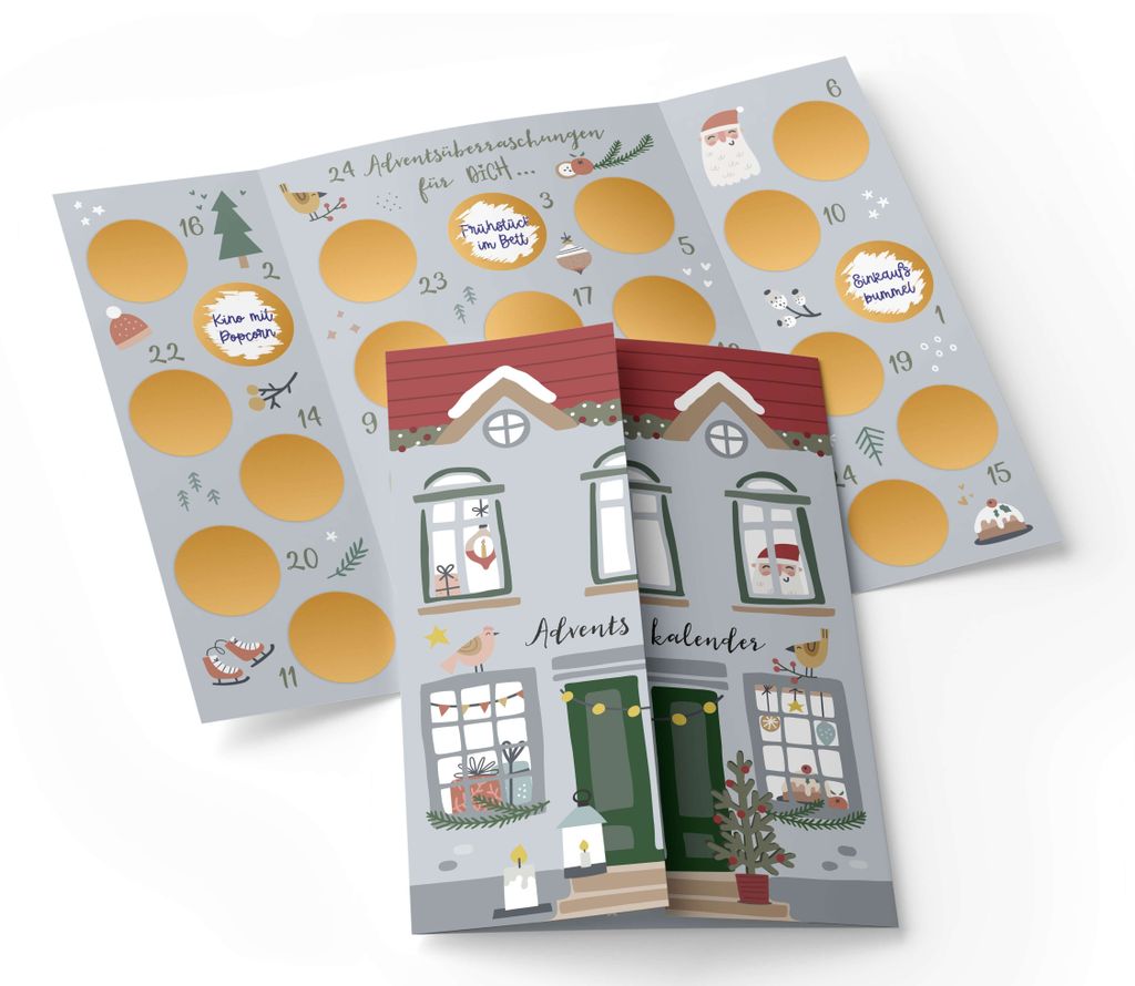 Rubbel Adventskalender zum selber machen "Weihnachtshaus" Produktbild 2
