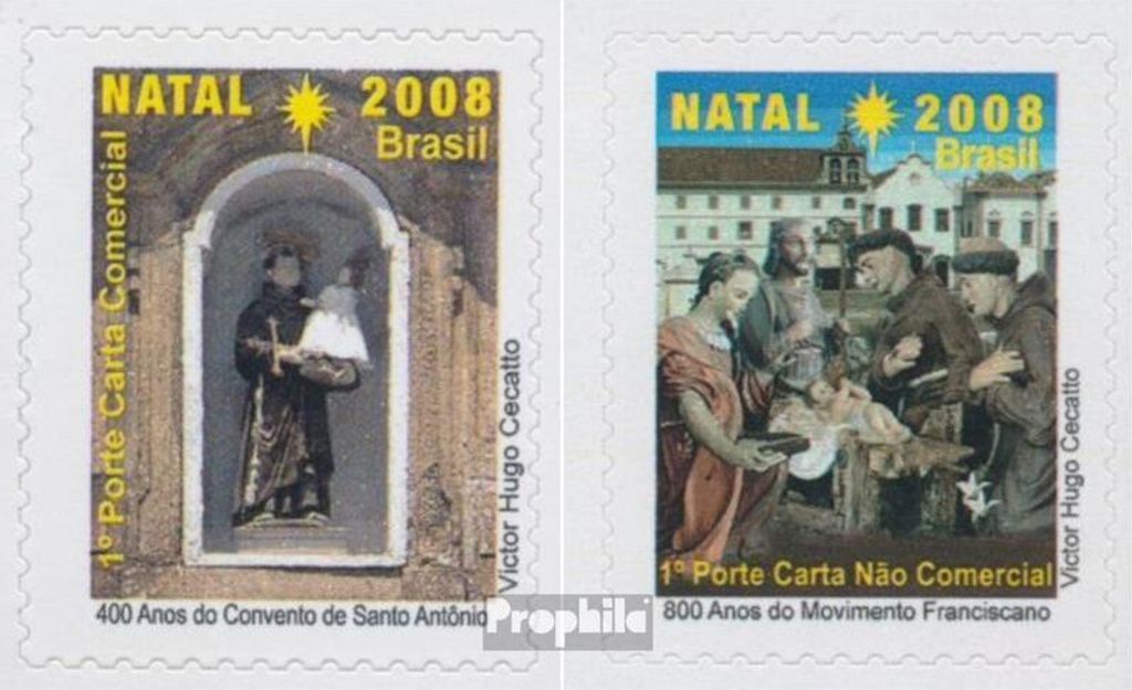 Briefmarken Brasilien 2008 Mi 3570-3571 (kompl.Ausg.) postfrisch Weihnachten