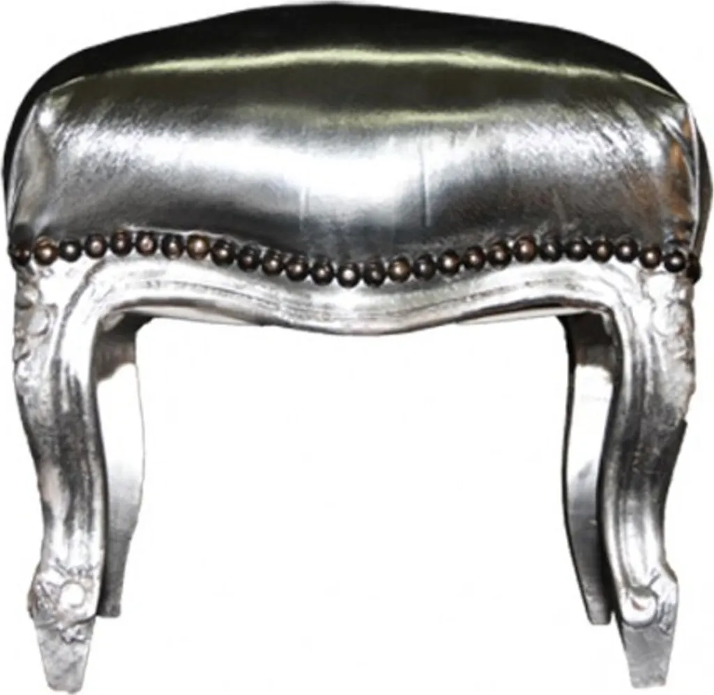 Casa Padrino poggiapiedi barocco argento / argento - Sgabelli e complementi d'arredo