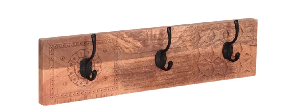 Rangement mural Manu 60x15 cm en bois massif pour entrée et couloir