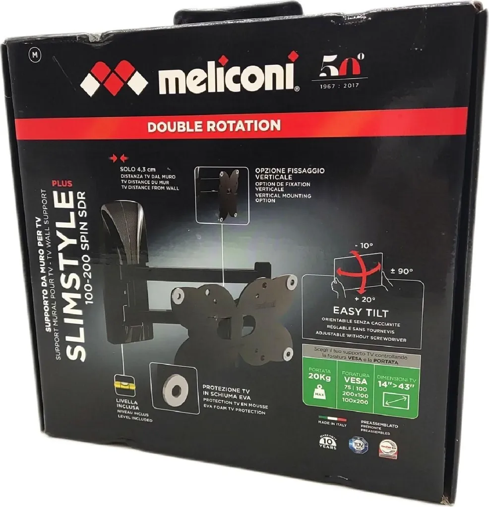 Support Mural TV Orientable Meliconi : Éliminez les Reflets sur l'Écran