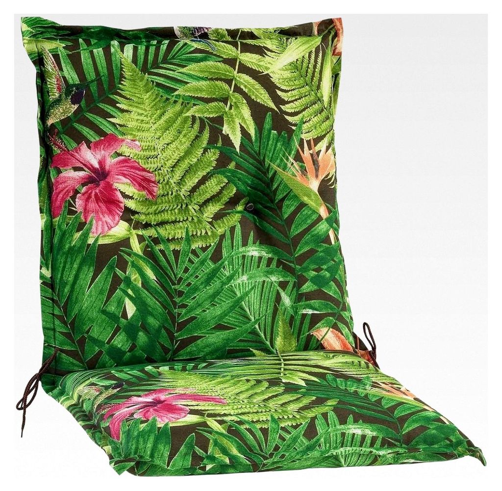 Gartenstuhlauflagen Niederlehner - 100 x 50 cm - Grün - Baumwolle - Polyester - Dschungelmuster