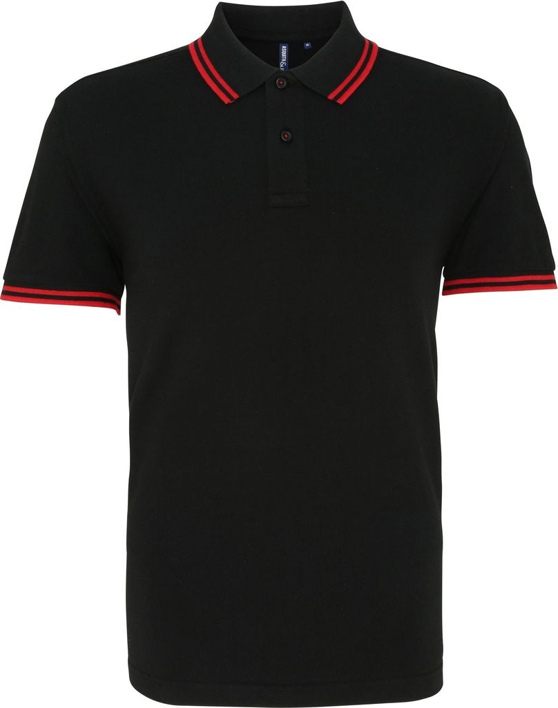 Asquith & Fox Herren Polo-Shirt, kurzärmlig RW4809 (L) (Schwarz/Rot)