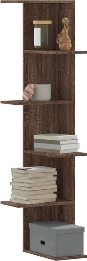Maison Exclusive - Wand-Eckregal Braun Eichen-Optik 36,5x36,5x140 cm Holzwerkstoff