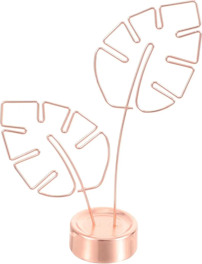 Support de mémo pour bureau feuilles tropicales or rose pack de 12