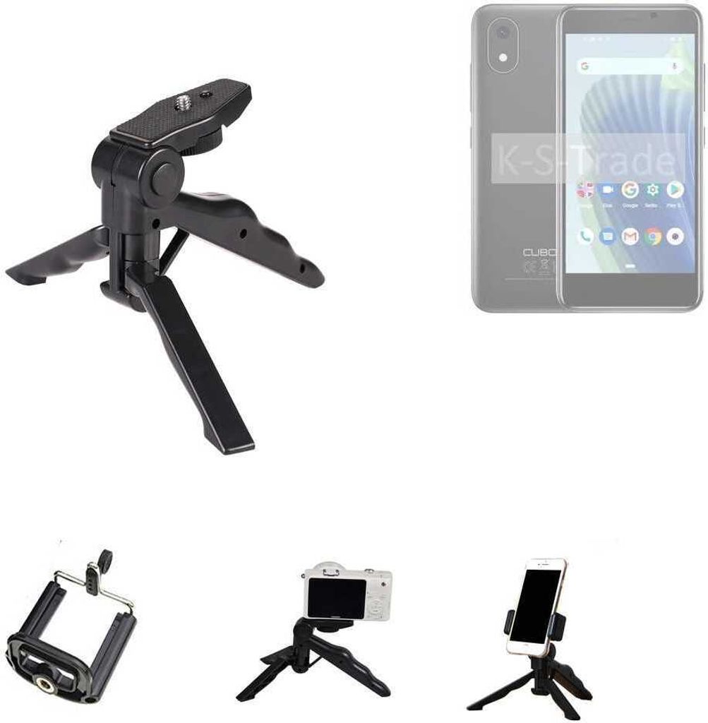 K-S-Trade Stativ Tisch-Ständer Dreibein Handy-Stativ Ständer kompatibel mit Cubot J20 Mini-Stativ Smartphone Tripod Handy-Stativ aus Plastik schwarz
