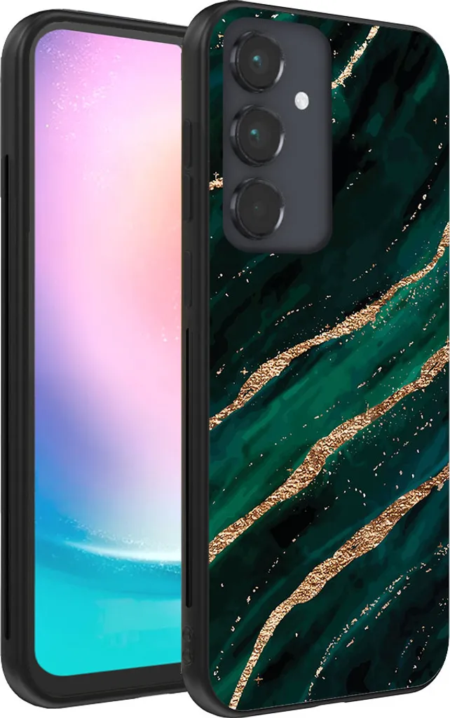 Custodia Galaxy A24 4G Marmo Chic | Cover Verde Oro Smartphonica