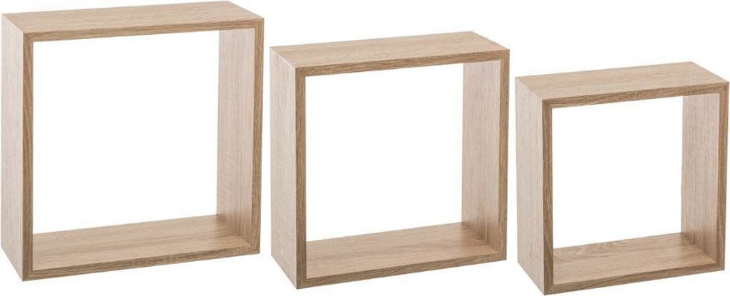 3 große wandregale "fixy" würfel eichenholzeffekt - 5 five simply smart