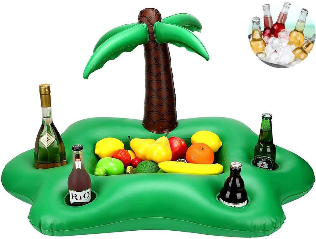 Aufblasbare Palme getränkekühler,Aufblasbar Palme Pool Getränkehalter - Tragbar Und Leicht Schwimmende Getränkehalter Für Pool, Aufblasbare Ba...