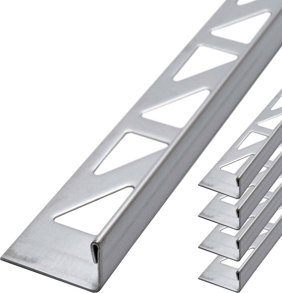 Dalsys Fliesenschiene Fliesenprofil Edelstahl L-Profil Gebürstet 2,5m x 12,5mm, Fliesenprofil