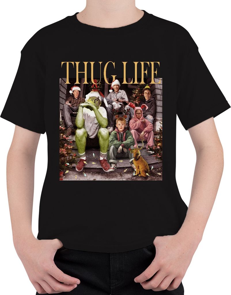 Thug Life Retro Weihnachtsfilme - Weihnachten Christmas Xmas Uni Kinder T-Shirt, Schwarz, 140