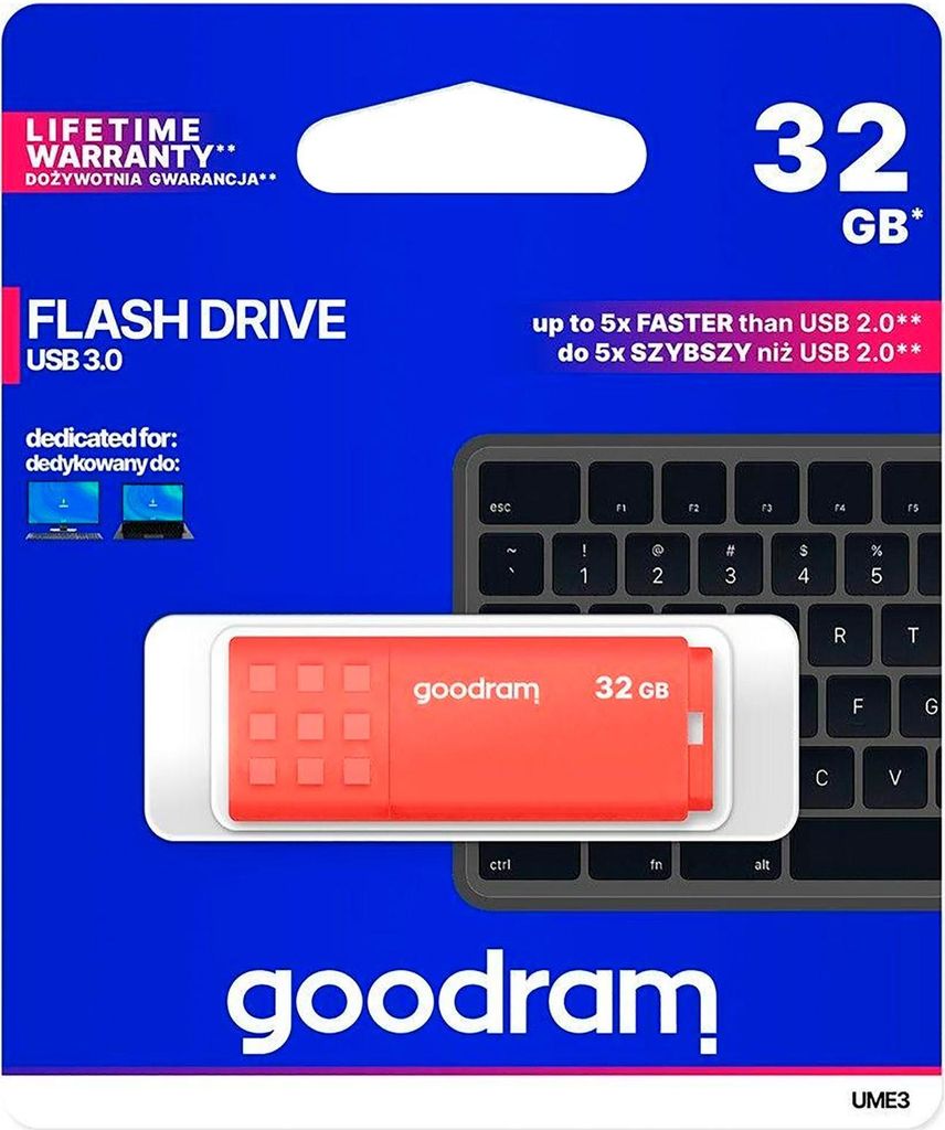 Goodram UME3, 32 GB, USB Typu-A, 3.2 Gen 1 (3.1 Gen 1), 60 Zdjęcie produktu 