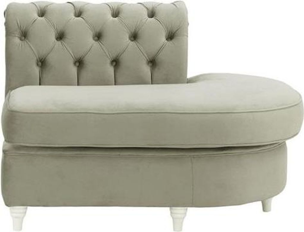 Chesterfield Modul - Abschlusselement rund, rechts (ECR)-Velluto 15-white
