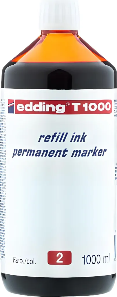 edding T 1000 pennarello permanente ricarica inchiostro rosso 1000 ml