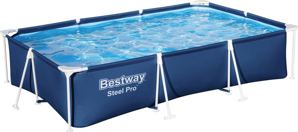 Bestway Steel Pro Frame Pool ohne Pumpe 300 x 201 x 66 cm, dunkelblau, eckig