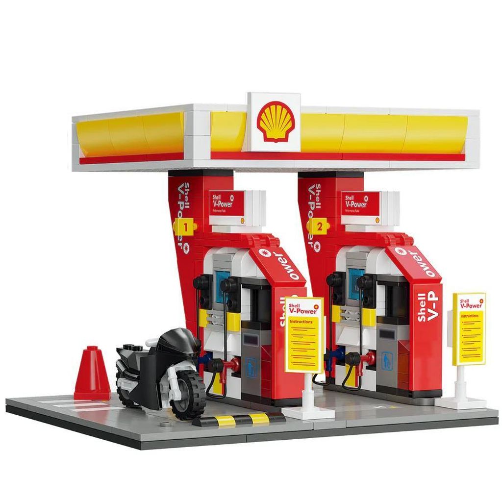 Cada Bauset Spielzeug Shell Tankstelle Laden 305 Teile