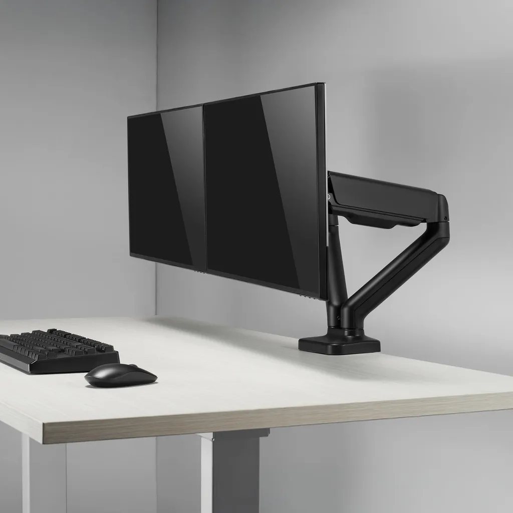 Support de Bureau pour 2 Moniteurs de 17 à 32 Pouces Double Bras Noir - 6