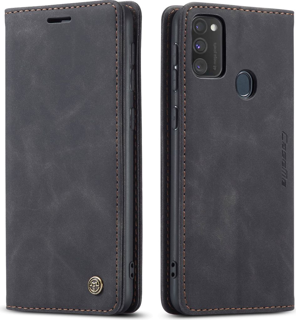 Galaxy M30s Hülle, LaimTop Retro Kunstledertasche TPU Innere, Kartenfächer, Magnetverschluss, Klapphülle mit Standfunktion Schutzhülle für Sam...